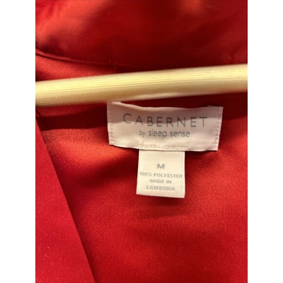 Cabernet by Sleep Sense Womens Deep Red Kimono Style Robe Mid Calf Size M - Picture 5 of 13